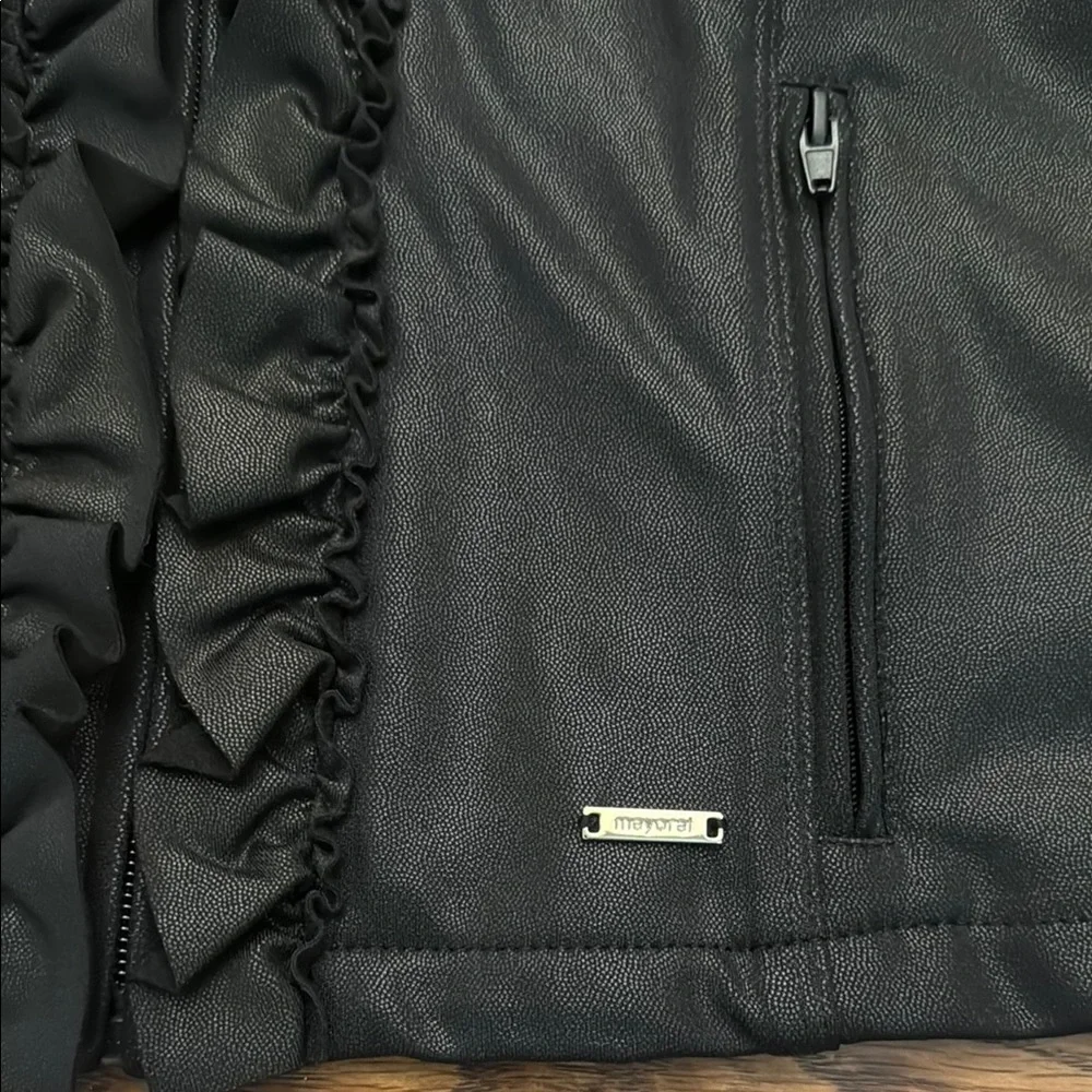 Mayoral Black Cropped Jacket with Ruffles - Picture 3 of 6